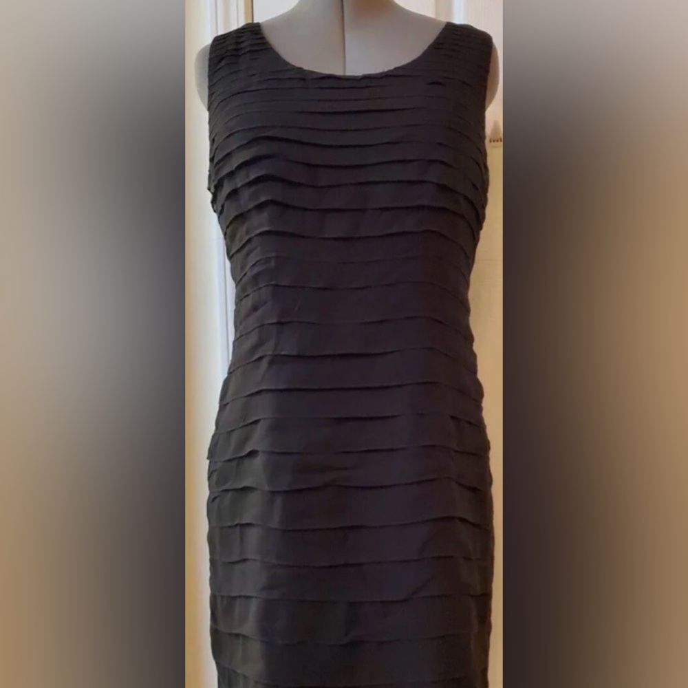 Woman’s Talbots black layered dress. Size 14P